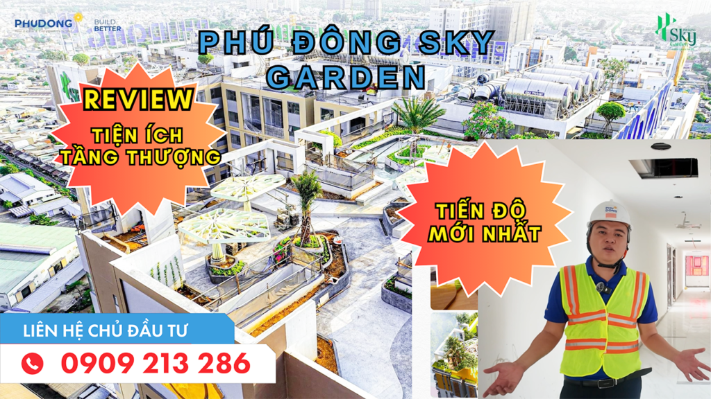 Review tiện ích tầng thượng Sky Garden của dự án Phú Đông SKy Garden Dĩ An, Bình Dương