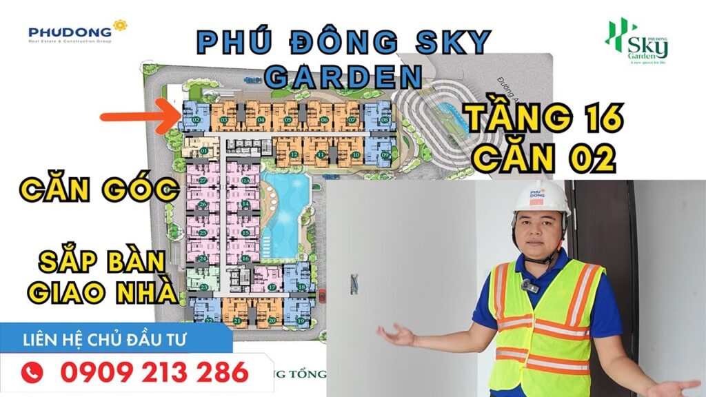 Phú Đông Sky Garden| Căn góc 72m2 hướng tây bắc| Tiến độ căn hộ 16-02