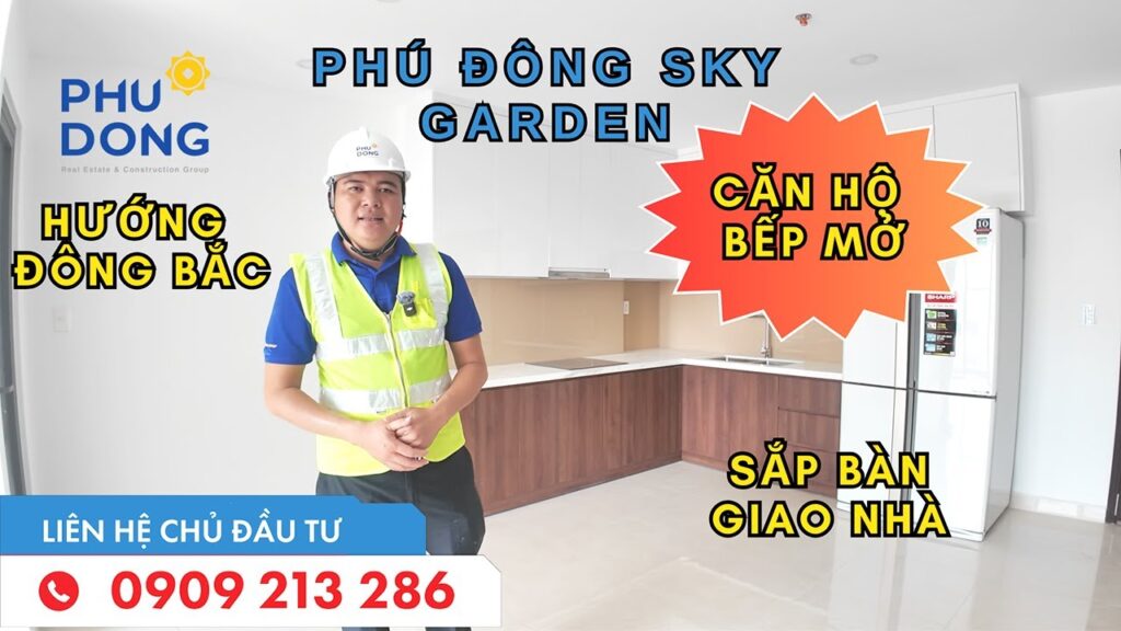 Căn hộ bếp mở dự án Phú Đông Sky Garden hướng đông bắc giao nhà hoàn thiện