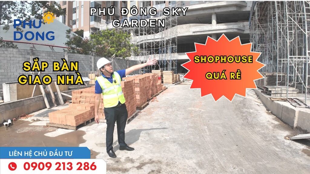 Shophouse Phú Đông Sky Garden |Tiến độ tầng trệt, đài phun nước, vườn cảnh quan sắp hoàn thành