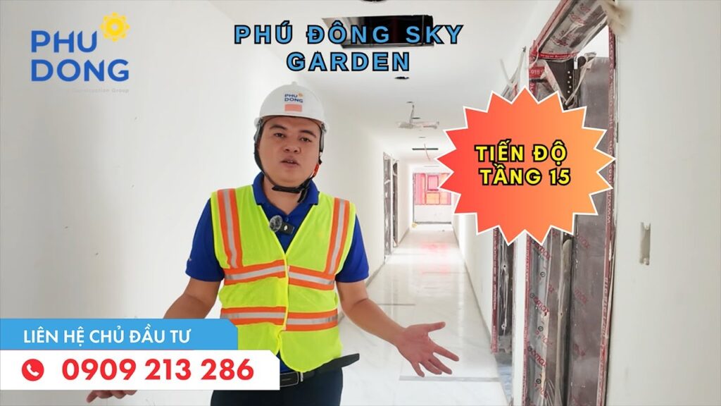 Phú Đông Sky Garden cập nhật tiến độ tầng 15 đã gần xong các hạng mục chuẩn bị để bàn giao nhà