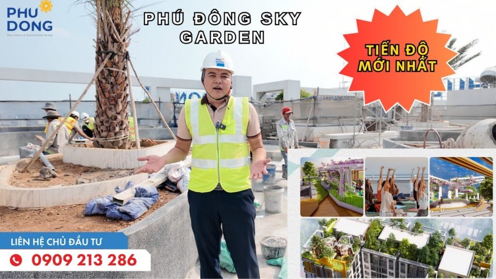 Tiến độ Phú Đông Sky Garden mới nhất ngày 14 tháng 4 năm 2024. Sắp hoàn thành tiện ích tầng thượng