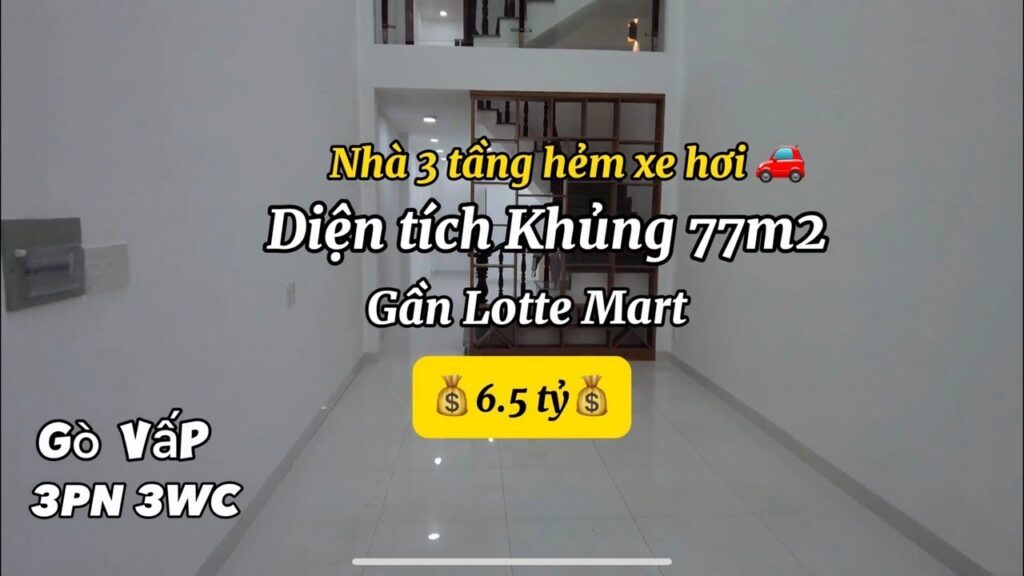 Hạ Giá 500tr ,Nhà bán  cư xá Lam Sơn Nguyễn Oanh ✔Diện tích 77m2 ✔nhà 1 lửng 1 lầu ✔3 PN