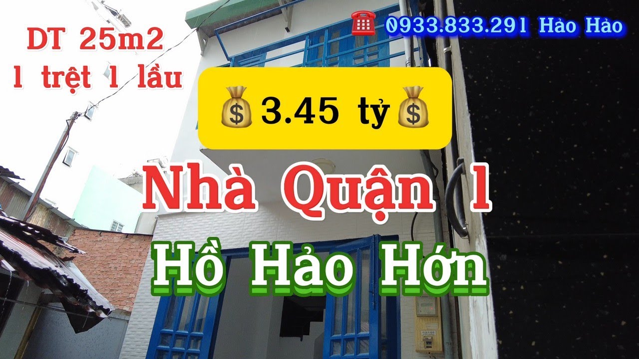 Nhà Quận 1, 25m2 Giá 3.45 tỷ. Hồ Hảo Hớn, P.Cô Giang, Quận 1