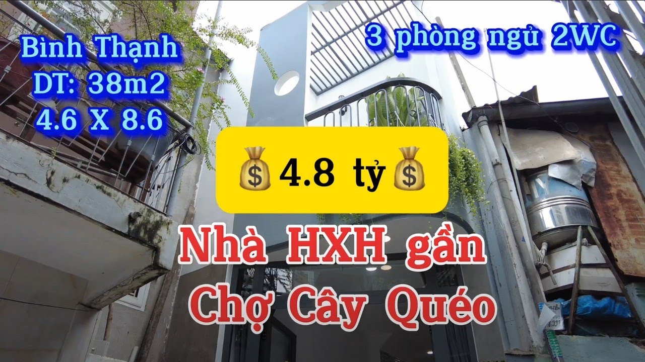 Nhà HXH gần chợ Bà Chiểu, Vũ Tùng P2 Bình Thạnh. Giá 4.8 tỷ, 3 phòng ngủ