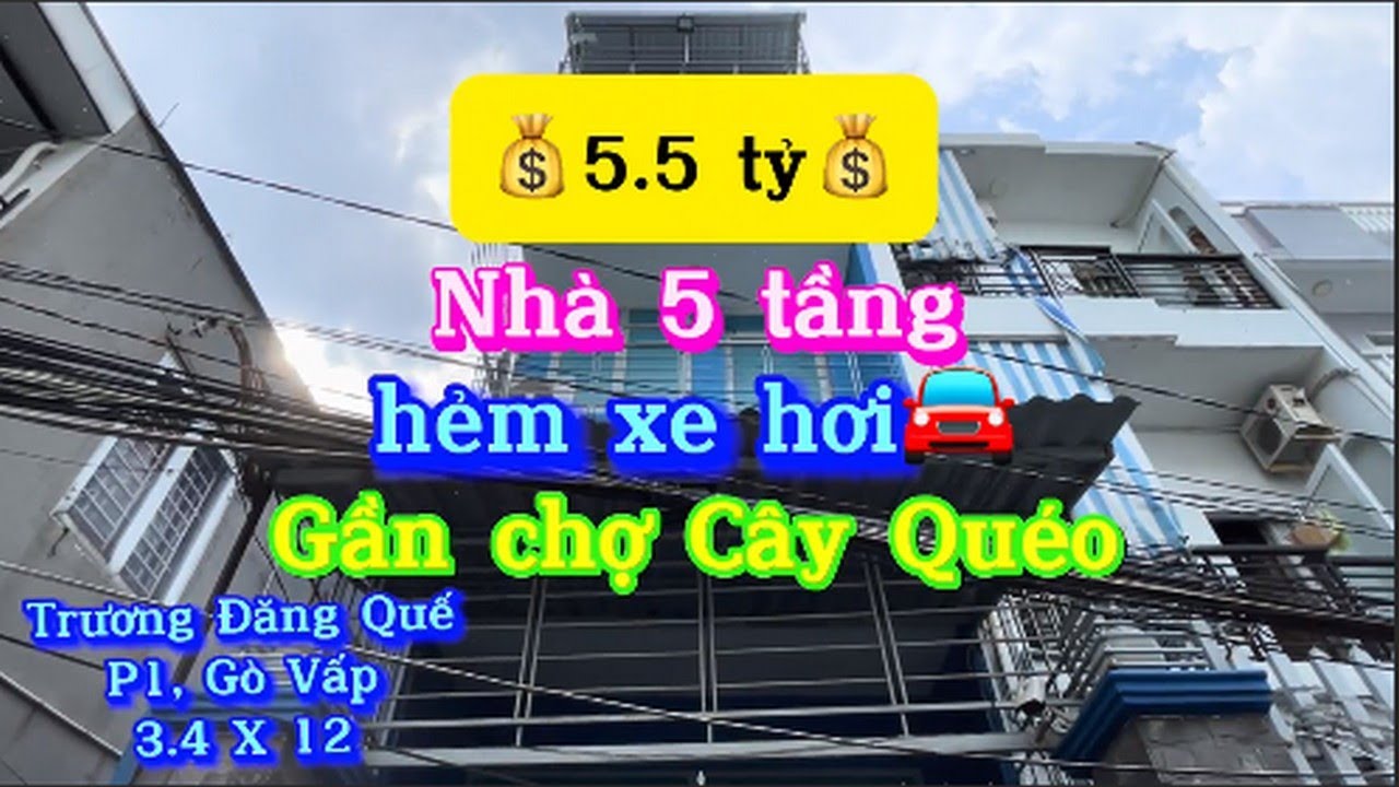 Nhà đẹp 5 tầng HXH gần chợ Cây Quéo Nhà HXH thông, sát mặt tiền Trương Đăng Quế, P1, Gò Vấp