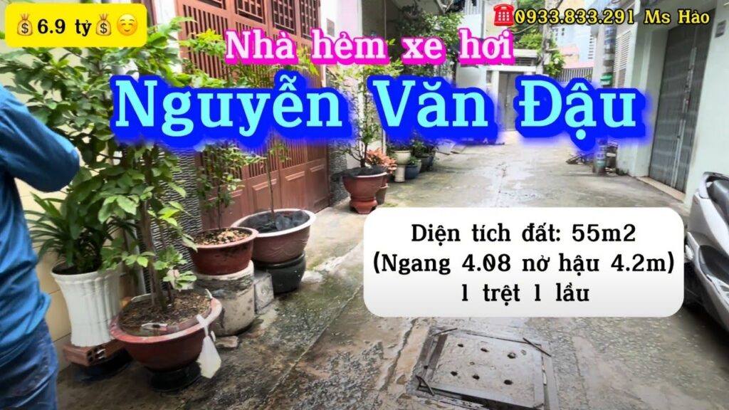 Sốc nhà hẻm xe hơi, diện tích khủng 55m2 Giá chỉ 6.9 tỷ, Nguyễn Văn Đậu P6 Bình Thạnh