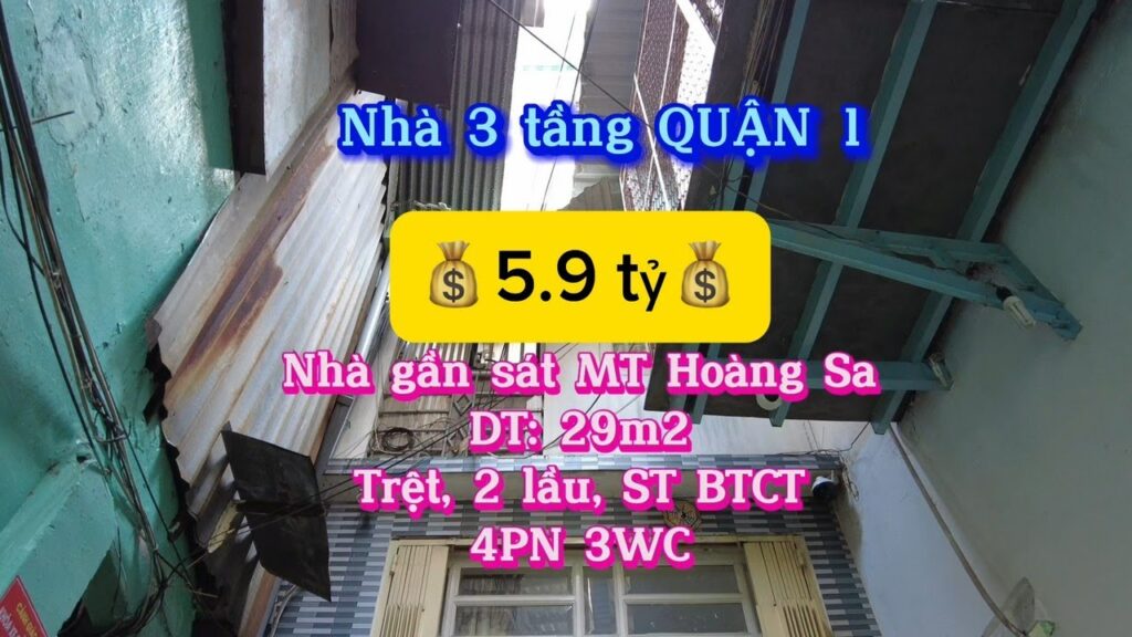 Nhà Quận 1, 3 tầng  5 9 tỷ, 4PN 4WC Bán Nhà Trần Quang Khải Phường Tân Định