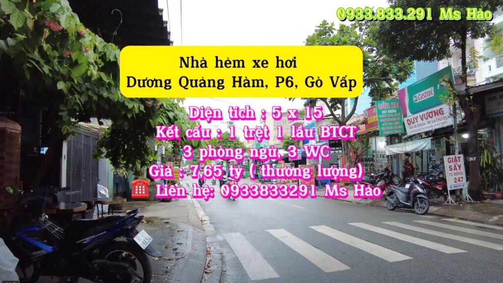 Bán Nhà Hẻm Xe Hơi 6m Dương Quảng Hàm Phường 6 Gò Vấp Diện Tích Khủng 5×15