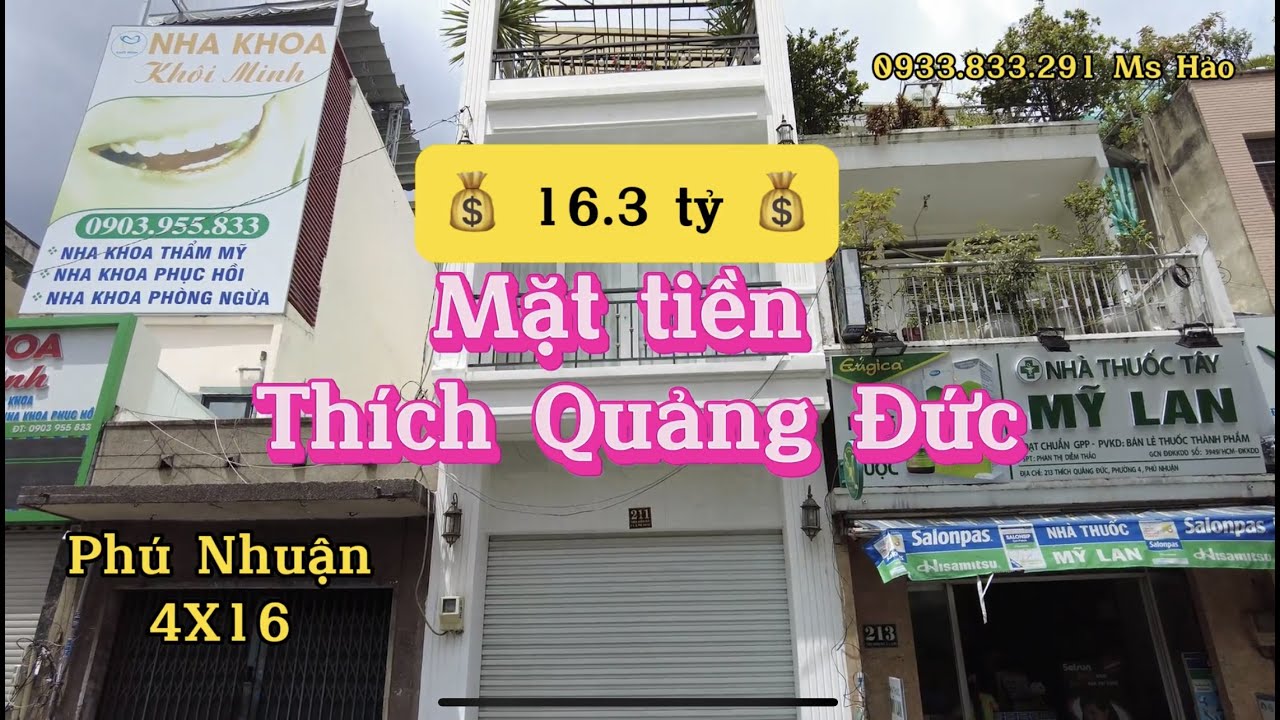 Bán Nhà MẶT TIỀN Thích Quảng Đức Phường 4 Quận Phú Nhuận Tiện Kinh Doanh Buôn Bán