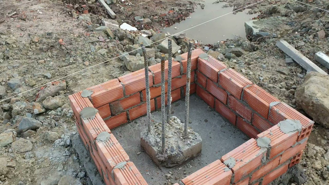 Cách làm đài móng cọc đúng kỷ thuật, đập đầu cột chuẩn . [Hành trình xây nhà] #1 . Tiến độ ngày 3.6