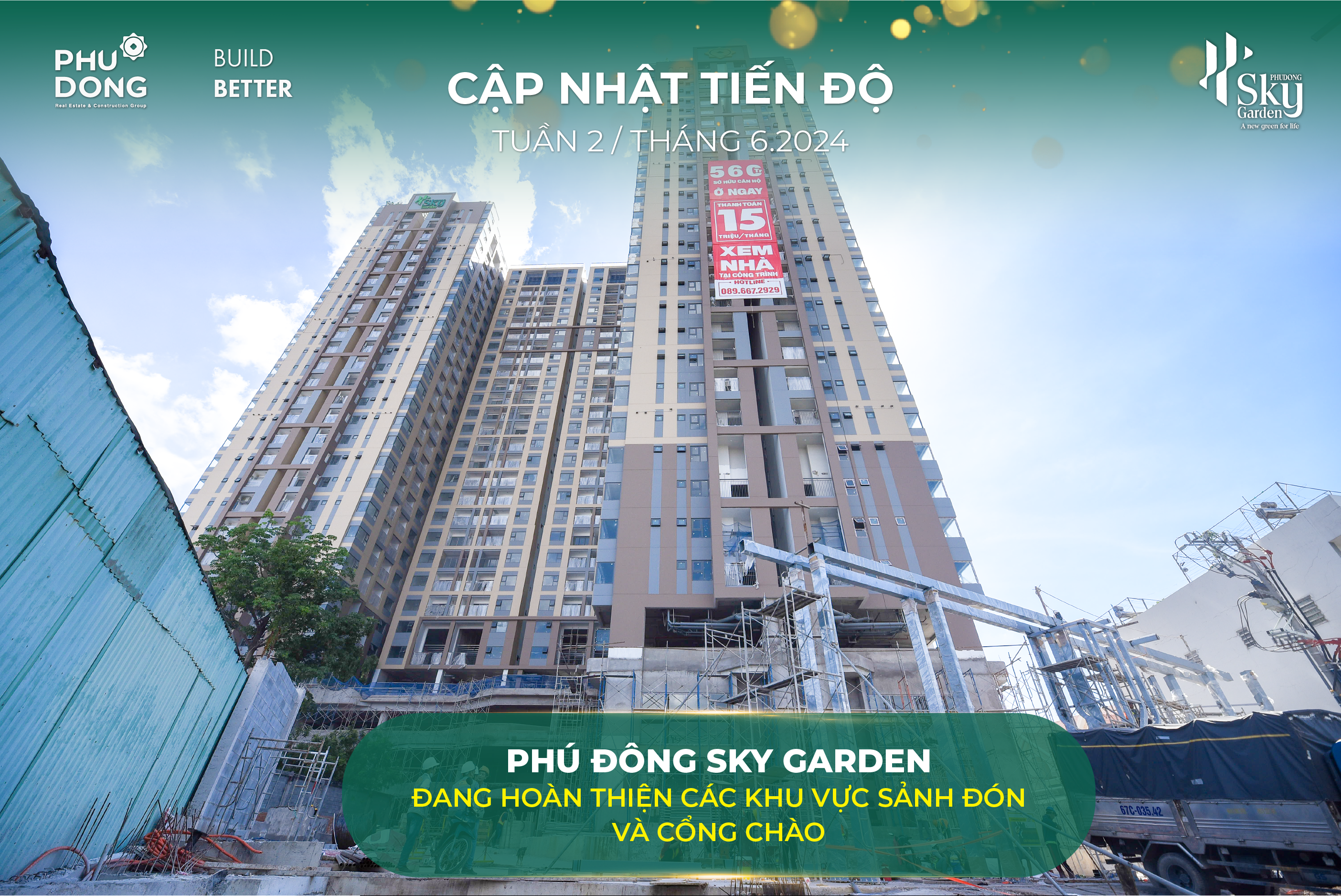 Cập nhật tiến độ Phú Đông Sky Garden tuần 2 tháng 7/2024