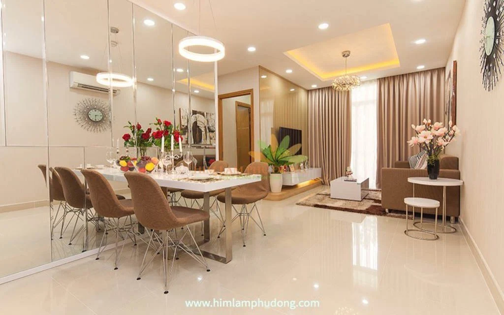 Không gian phòng khách căn hộ Him Lam Phú Đông